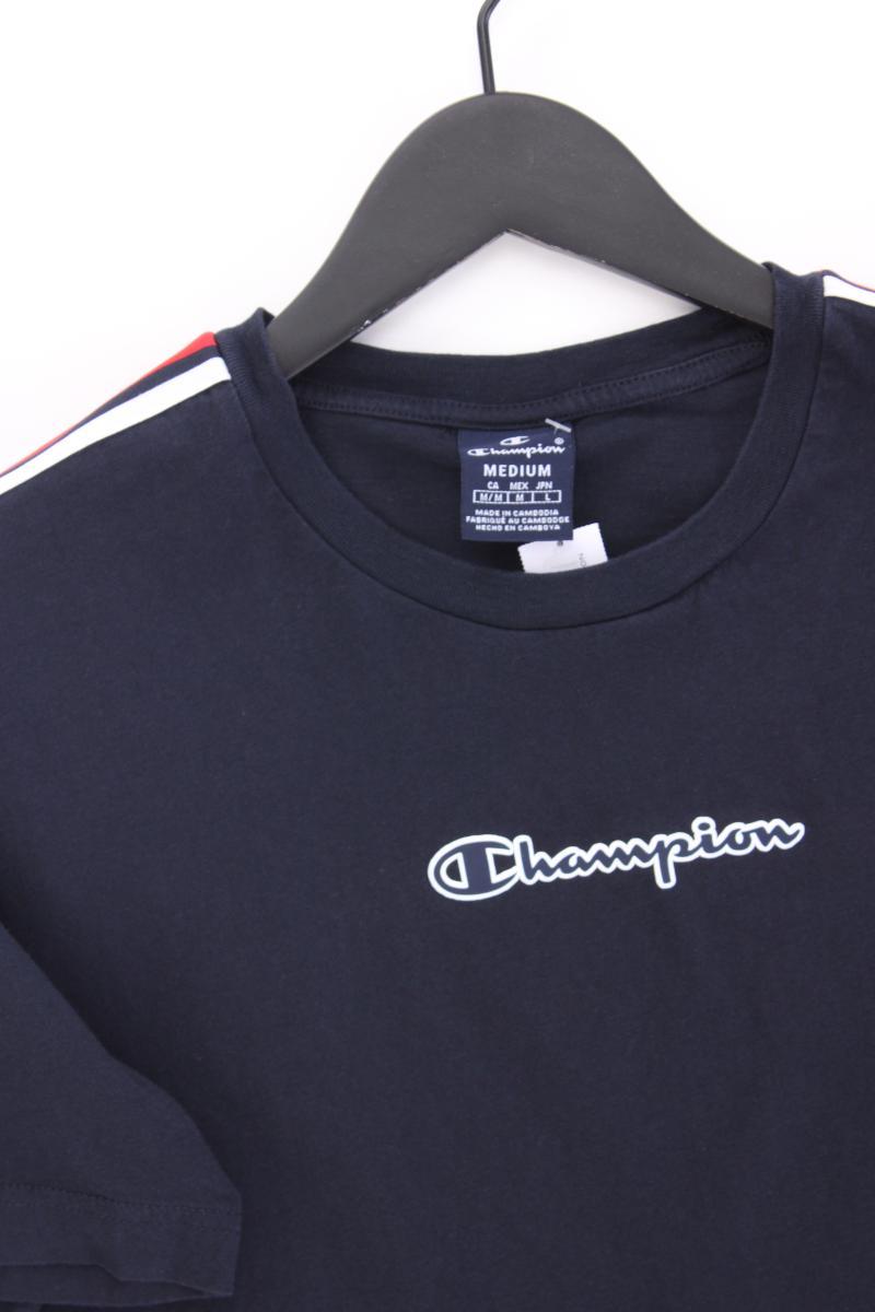 Champion T-Shirt für Herren Gr. M Kurzarm blau aus Baumwolle