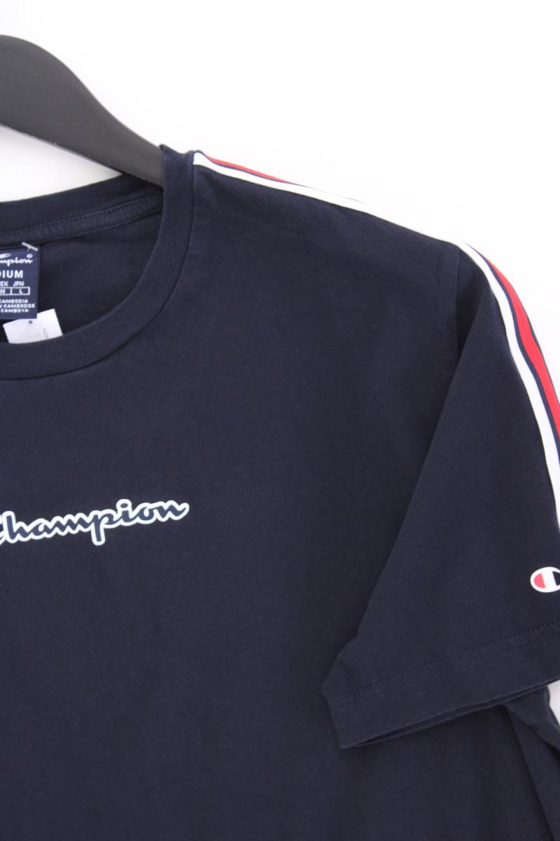 Champion T-Shirt für Herren Gr. M Kurzarm blau aus Baumwolle