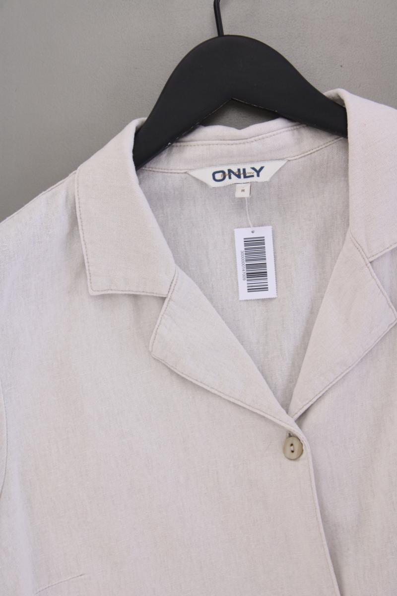 Only Bluse mit Leinen Gr. M Kurzarm creme