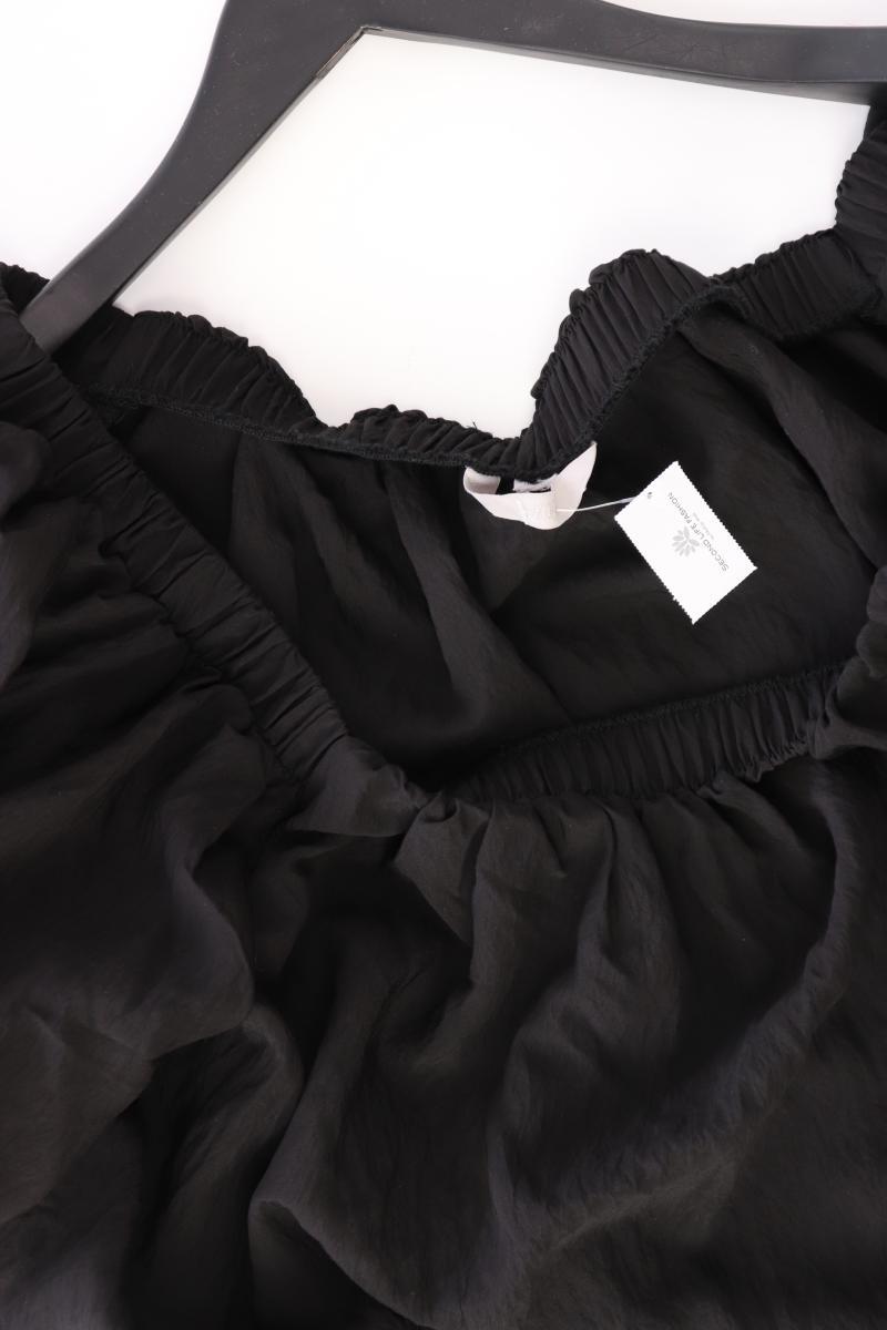 H&M Bluse Gr. XL Kurzarm mit Carmen-Ausschnitt schwarz