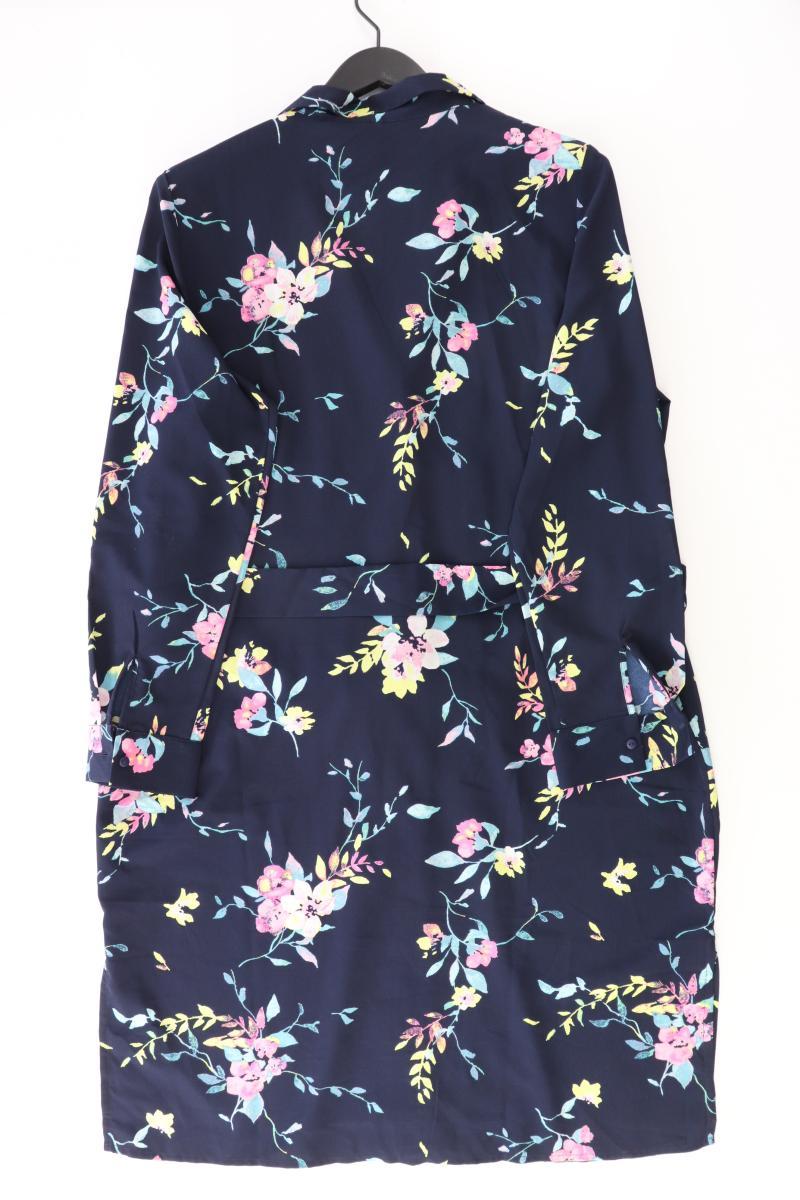 Vero Moda Kleid Gr. XL mit Blumenmuster mit Gürtel Langarm blau aus Polyester