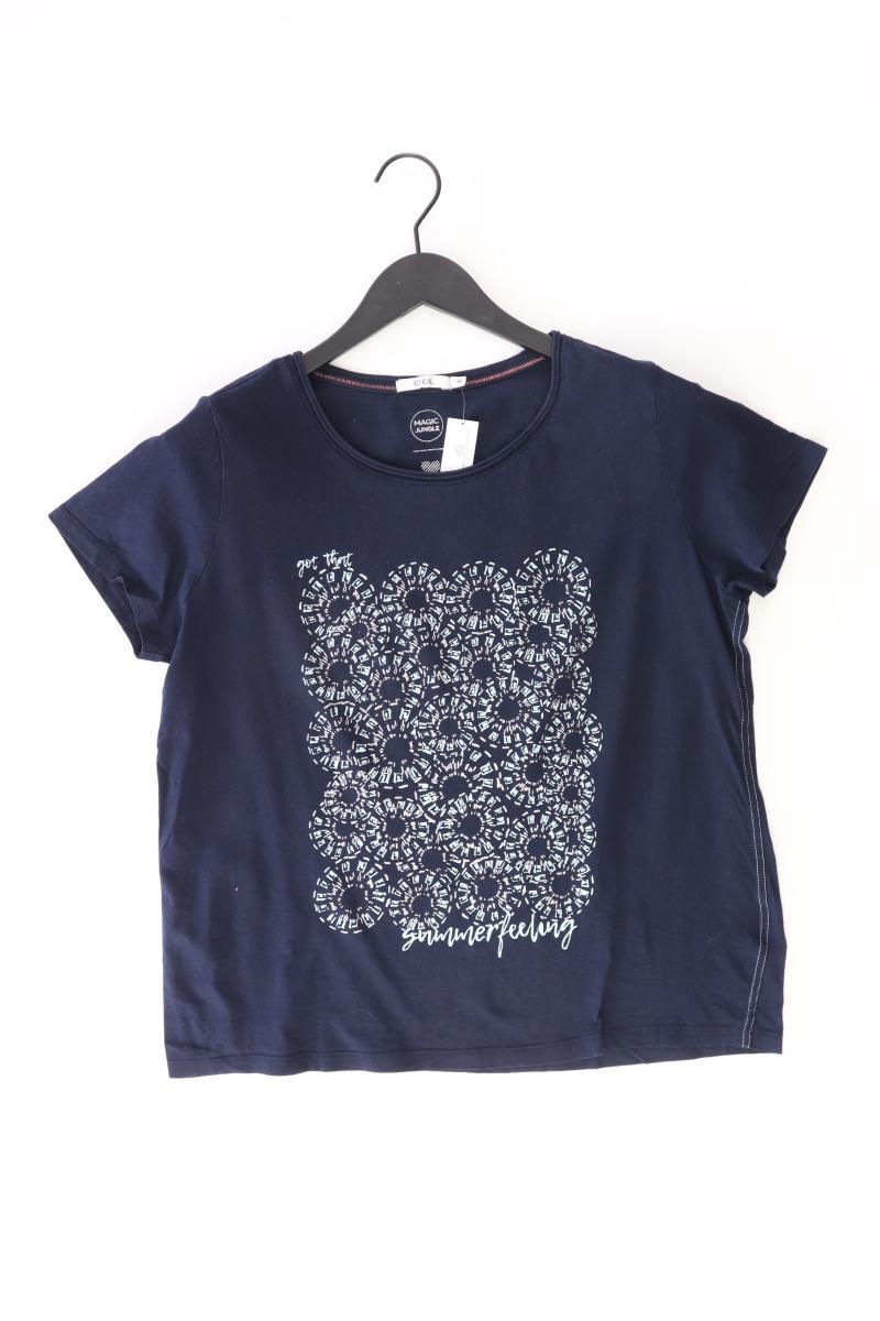 Cecil Printshirt Gr. M Kurzarm blau aus Baumwolle