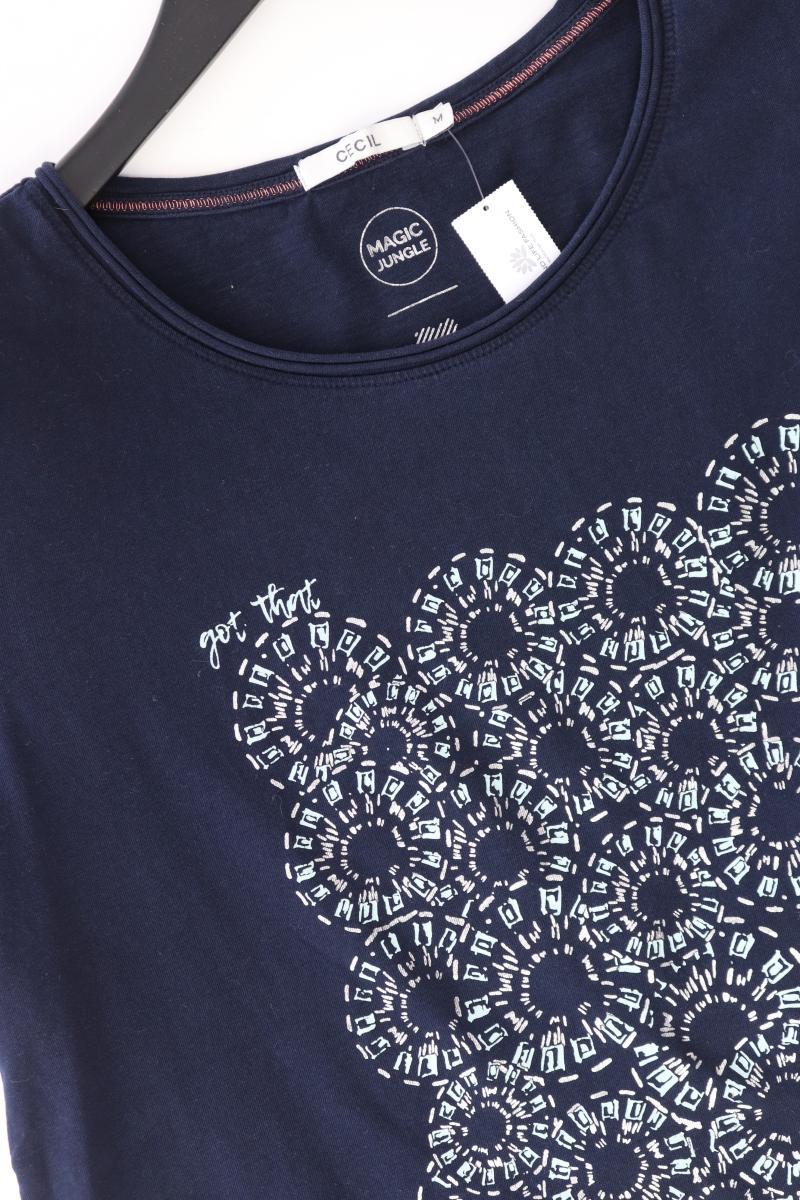 Cecil Printshirt Gr. M Kurzarm blau aus Baumwolle
