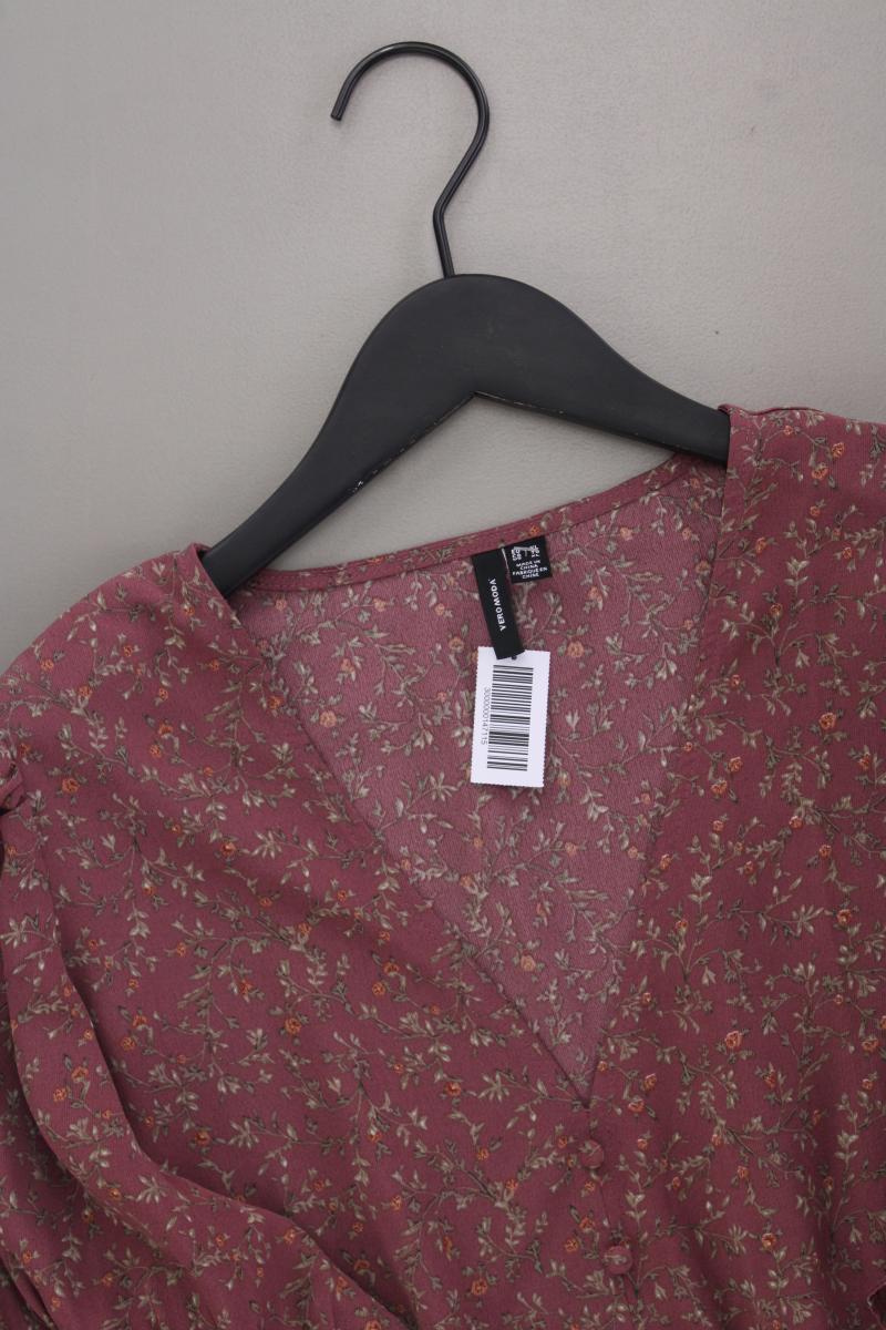 Vero Moda Bluse Gr. XL mit Blumenmuster Kurzarm lila aus Polyester