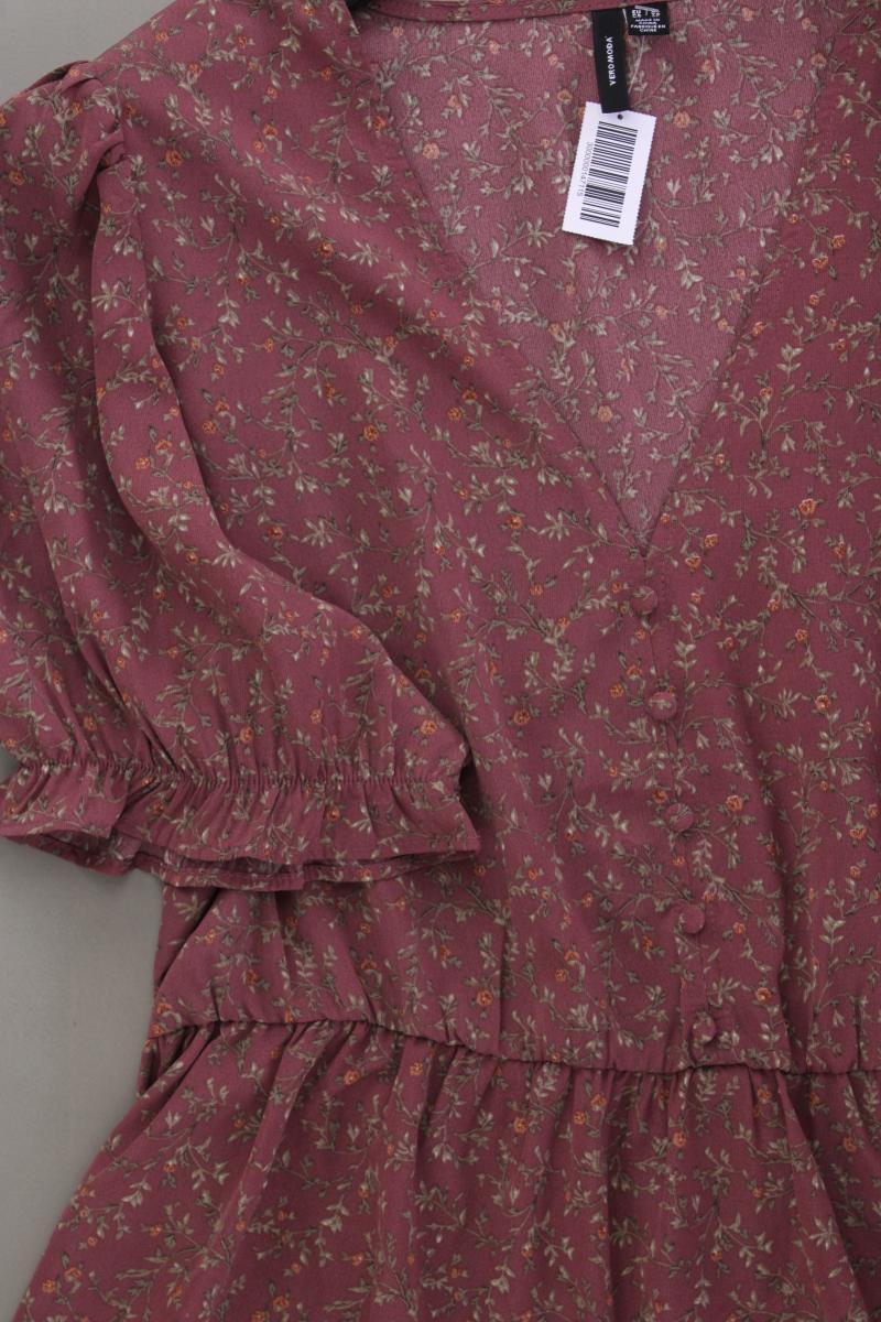 Vero Moda Bluse Gr. XL mit Blumenmuster Kurzarm lila aus Polyester