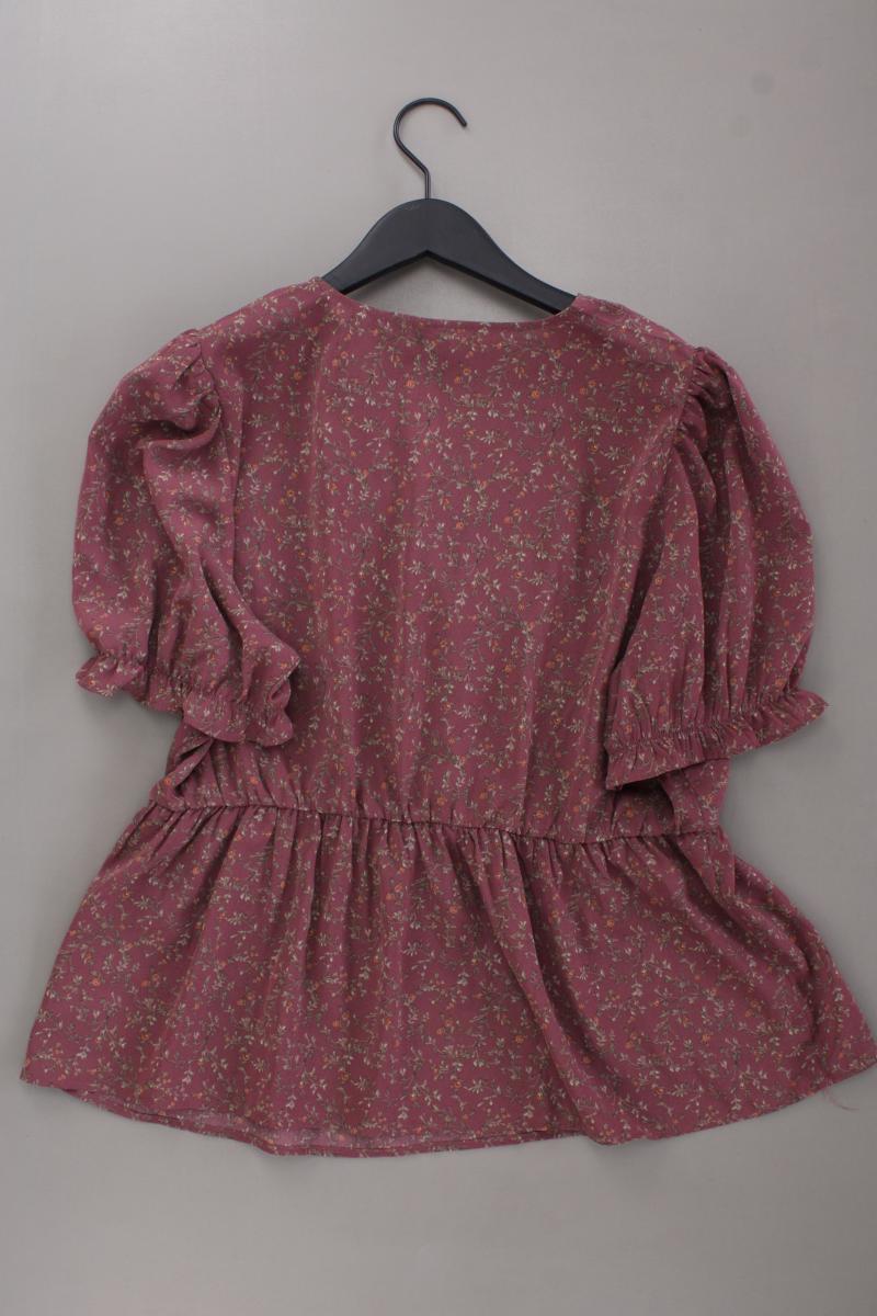Vero Moda Bluse Gr. XL mit Blumenmuster Kurzarm lila aus Polyester