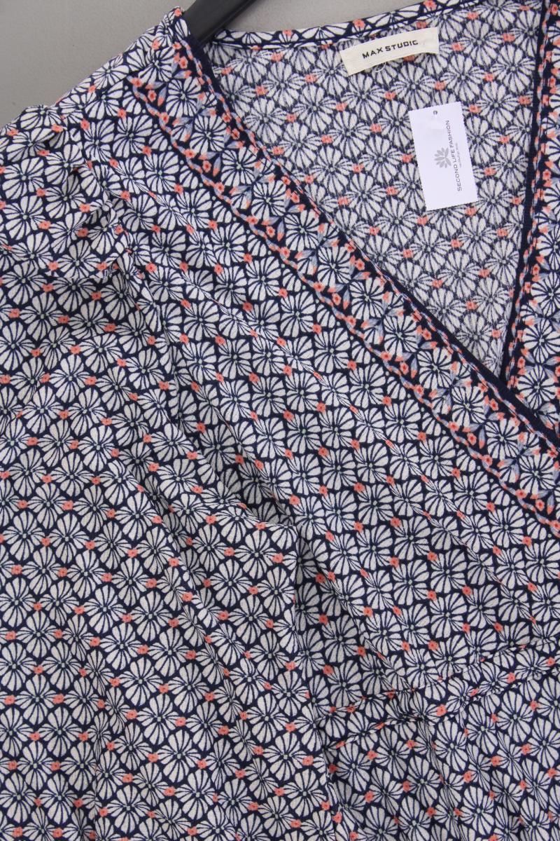 MAX STUDIO Maxikleid Gr. 44 geometrisches Muster 3/4 Ärmel blau aus Polyester