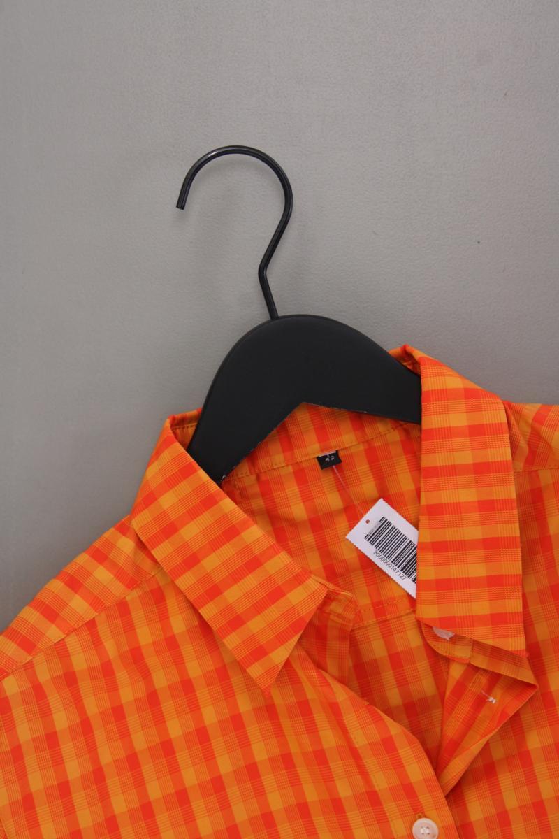 Medico Kurzarmbluse Gr. 42 kariert orange