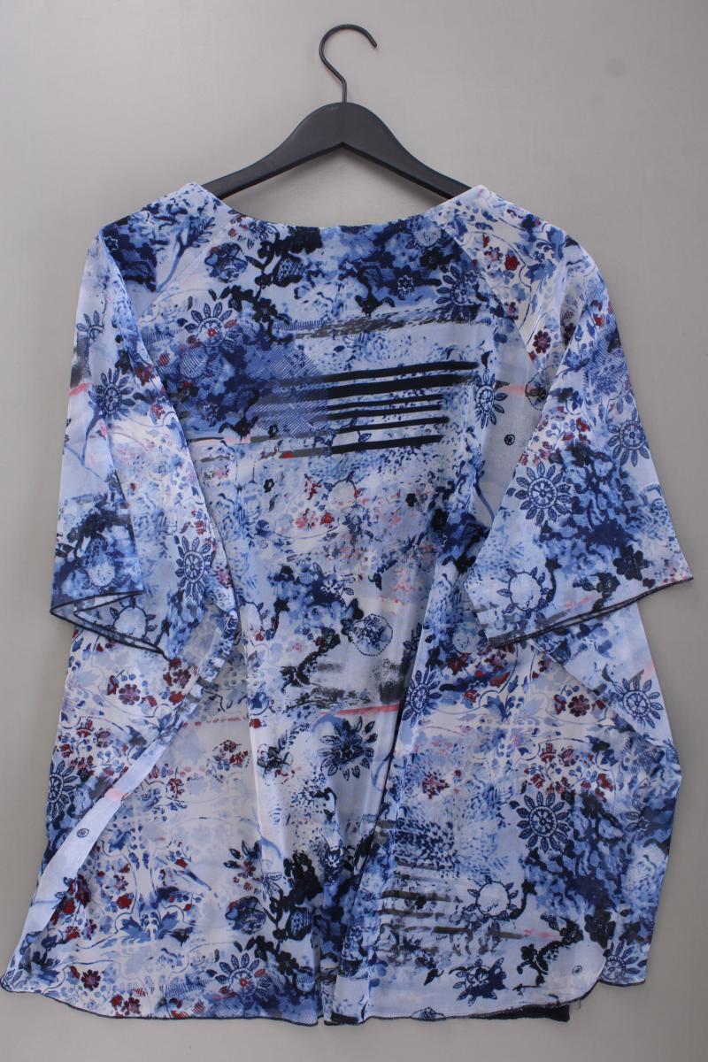 Ulla Popken Kurzarmbluse Gr. 50/52 blau aus Polyester