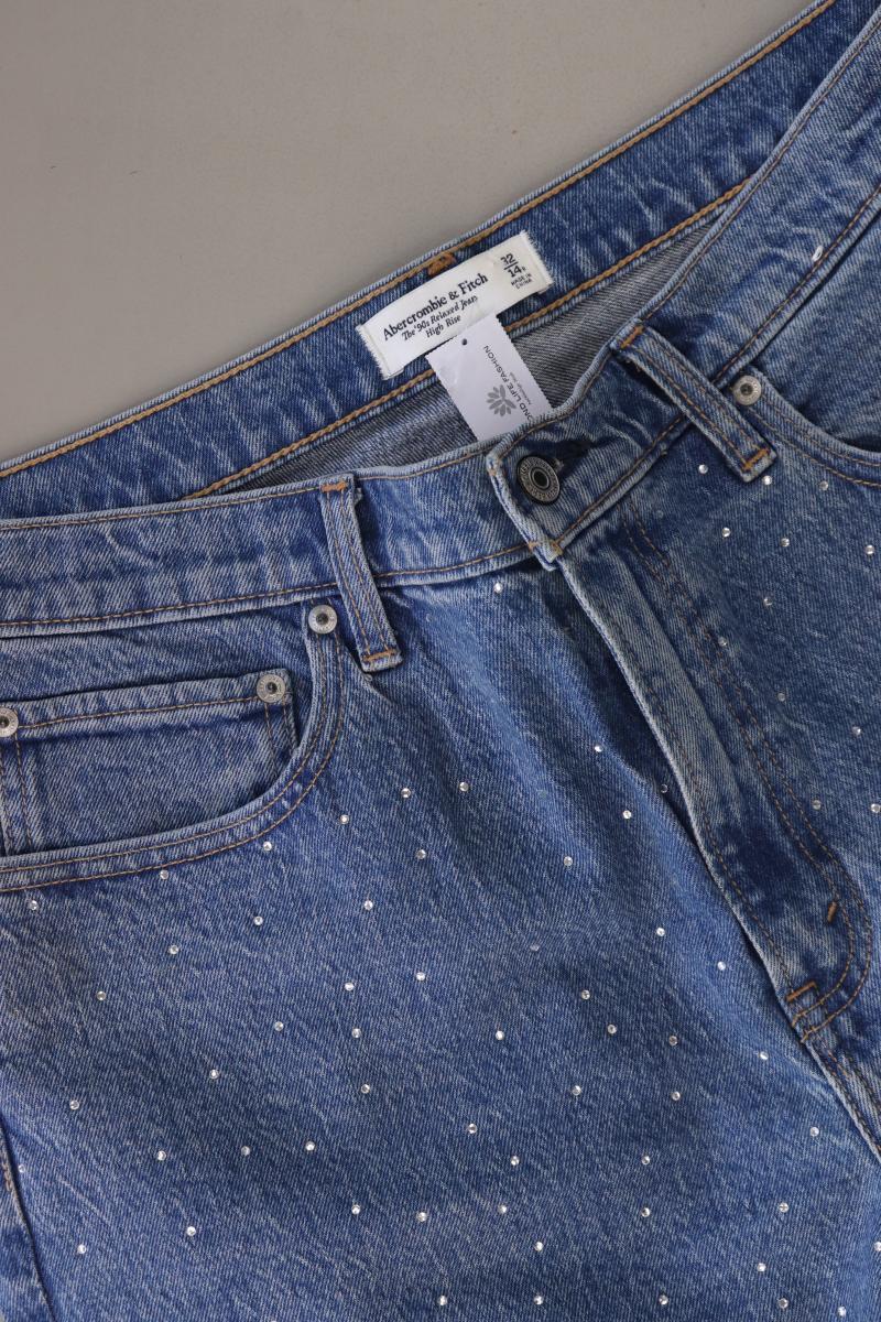 Abercrombie & Fitch The 90's Relaxed Jeans High Rise Gr. W32 blau aus Baumwolle