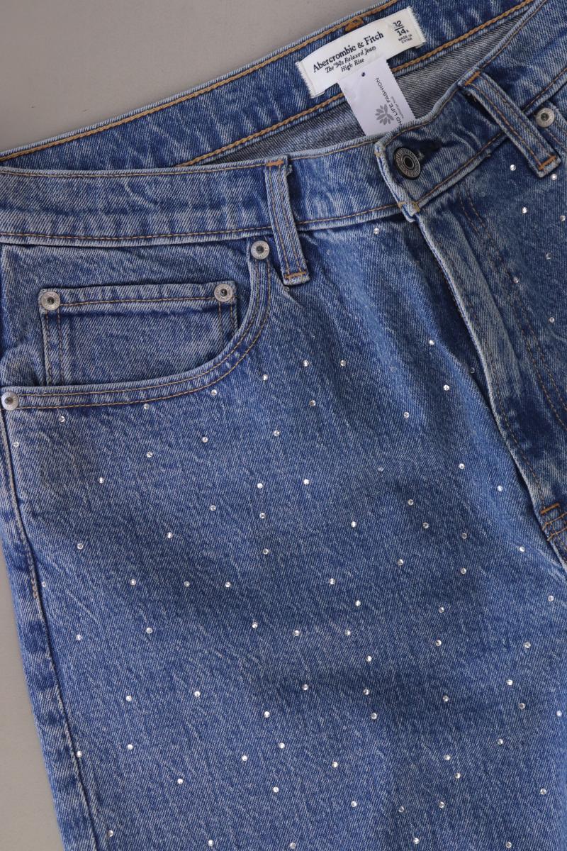 Abercrombie & Fitch The 90's Relaxed Jeans High Rise Gr. W32 blau aus Baumwolle