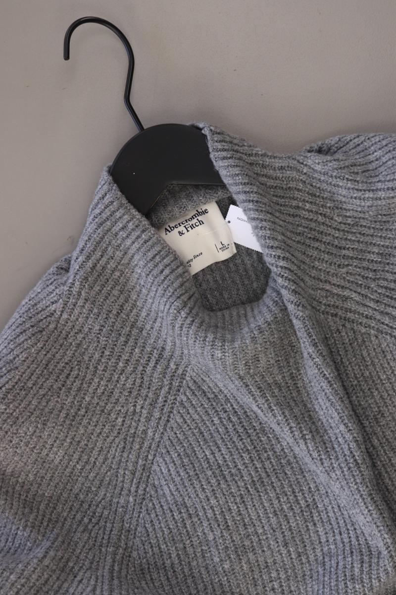 Abercrombie & Fitch Strickkleid Gr. L Langarm grau aus Nylon