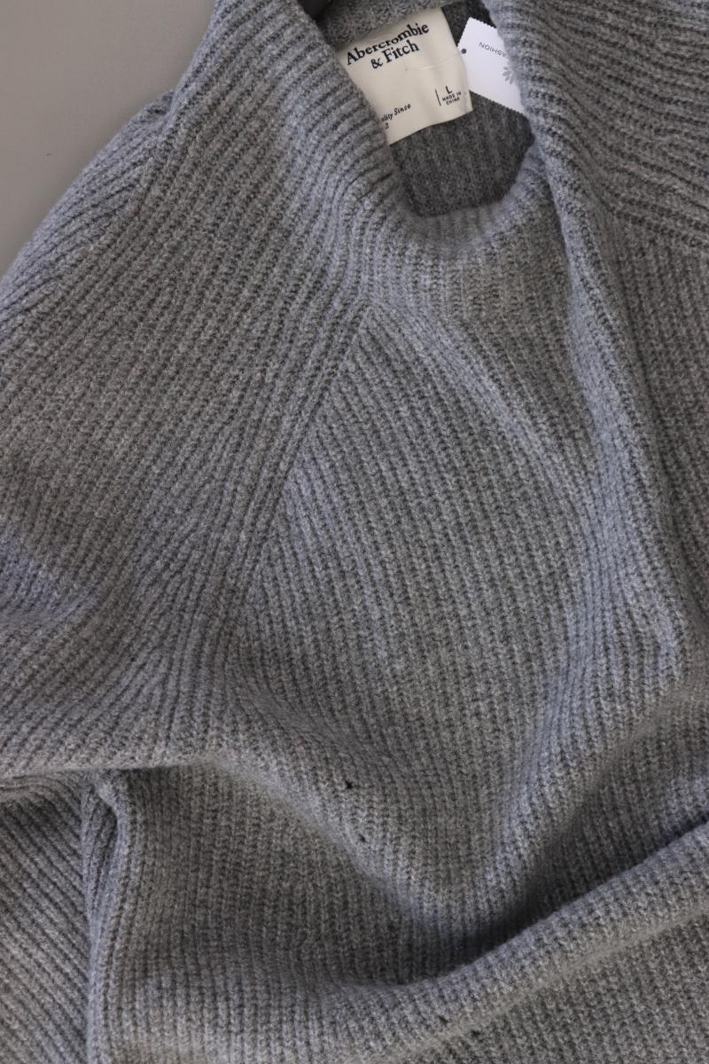 Abercrombie & Fitch Strickkleid Gr. L Langarm grau aus Nylon