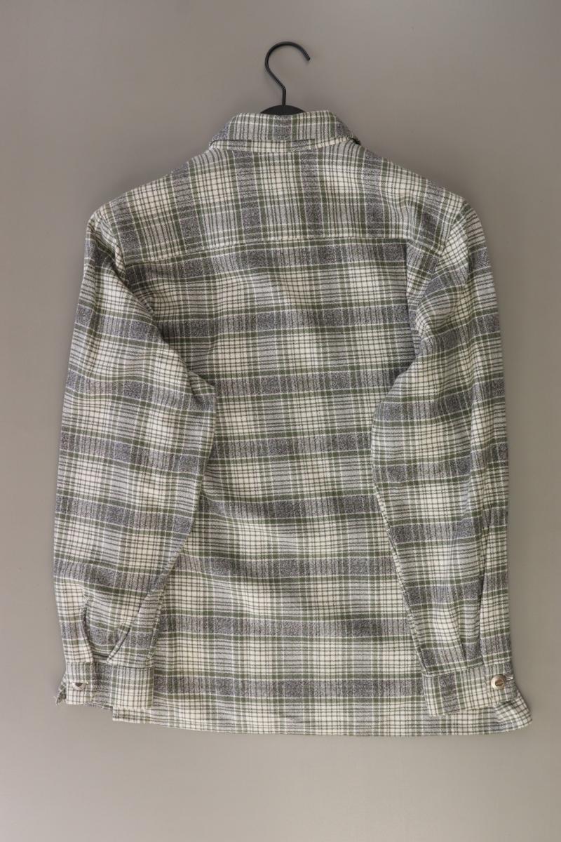 OS Trachten Karobluse Gr. 40 kariert Langarm Vintage olivgrün aus Baumwolle