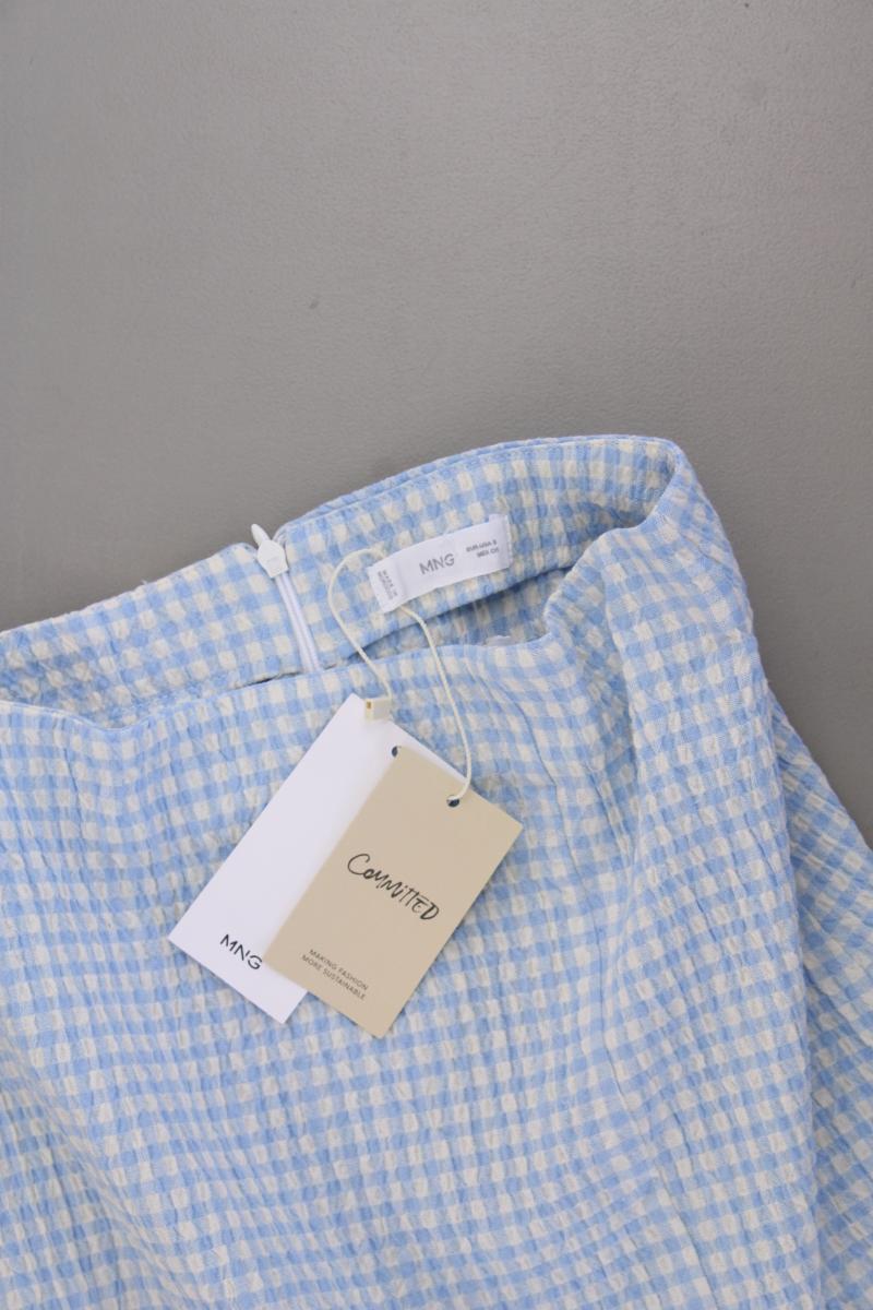 Mango Kurzer Rock Gr. S kariert neu mit Etikett blau aus Baumwolle