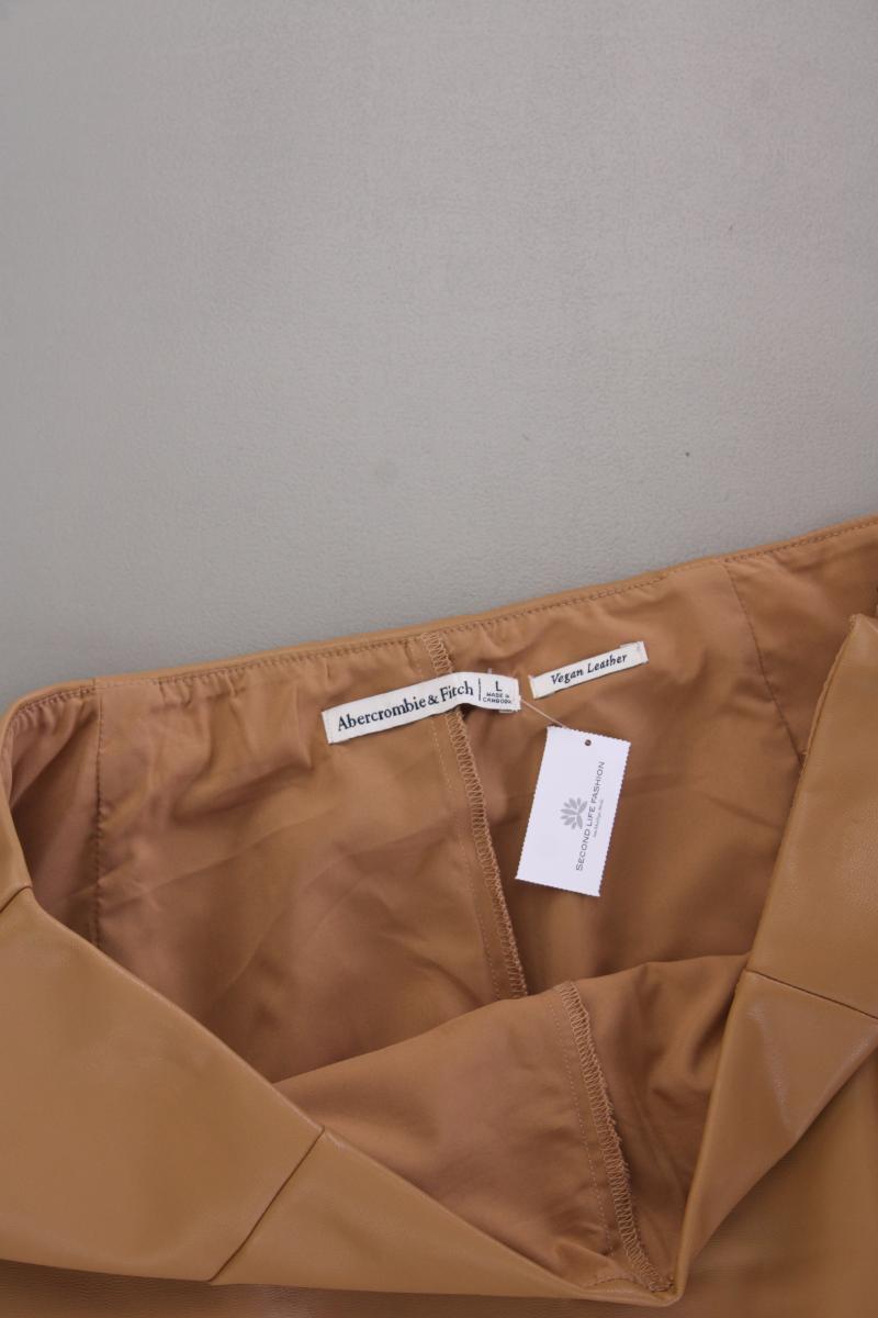 Abercrombie & Fitch Kunstlederrock Gr. L neuwertig braun