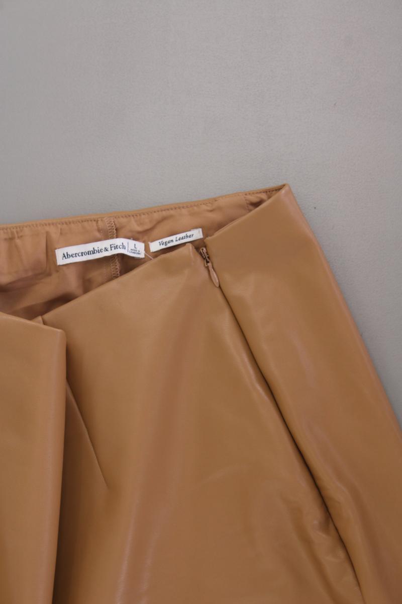 Abercrombie & Fitch Kunstlederrock Gr. L neuwertig braun