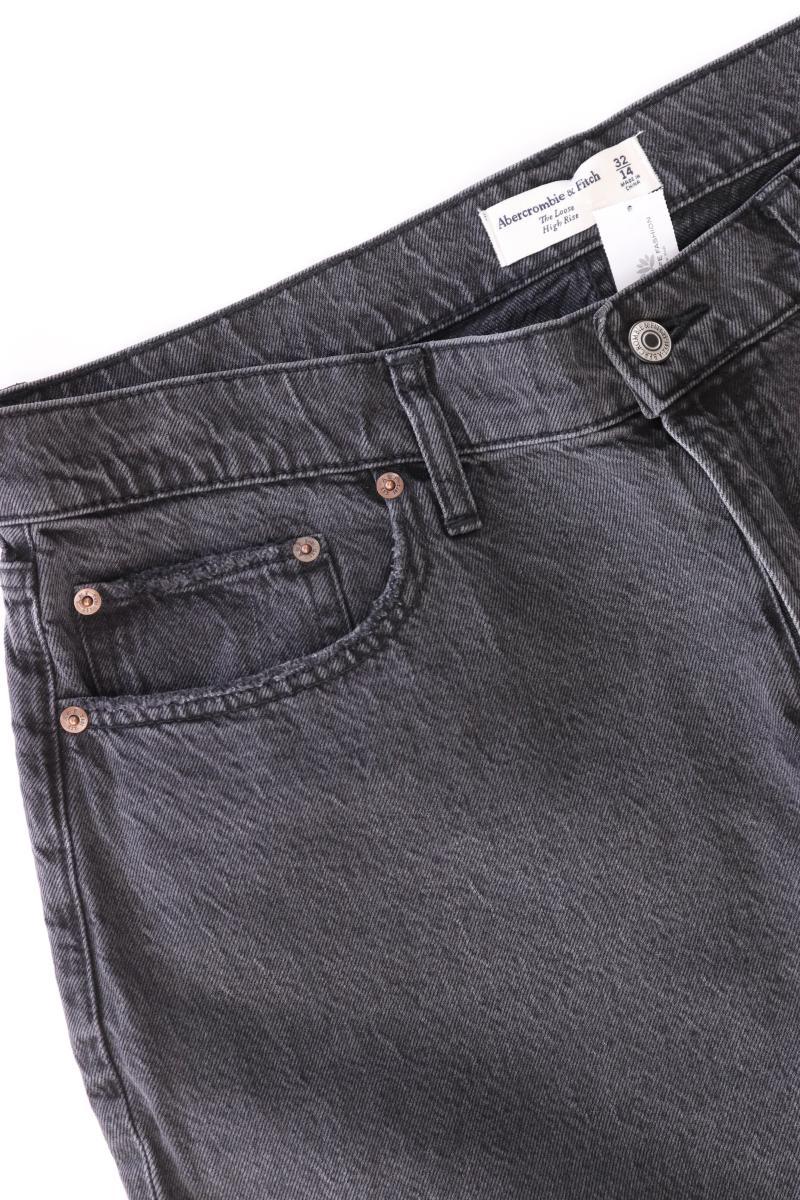 Abercrombie & Fitch The Loose High Rise Jeans Gr. W32 grau aus Baumwolle