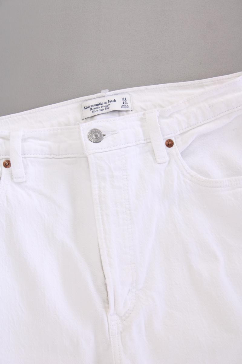 Abercrombie & Fitch Boot Cut Jeans Gr. W31 weiß aus Baumwolle