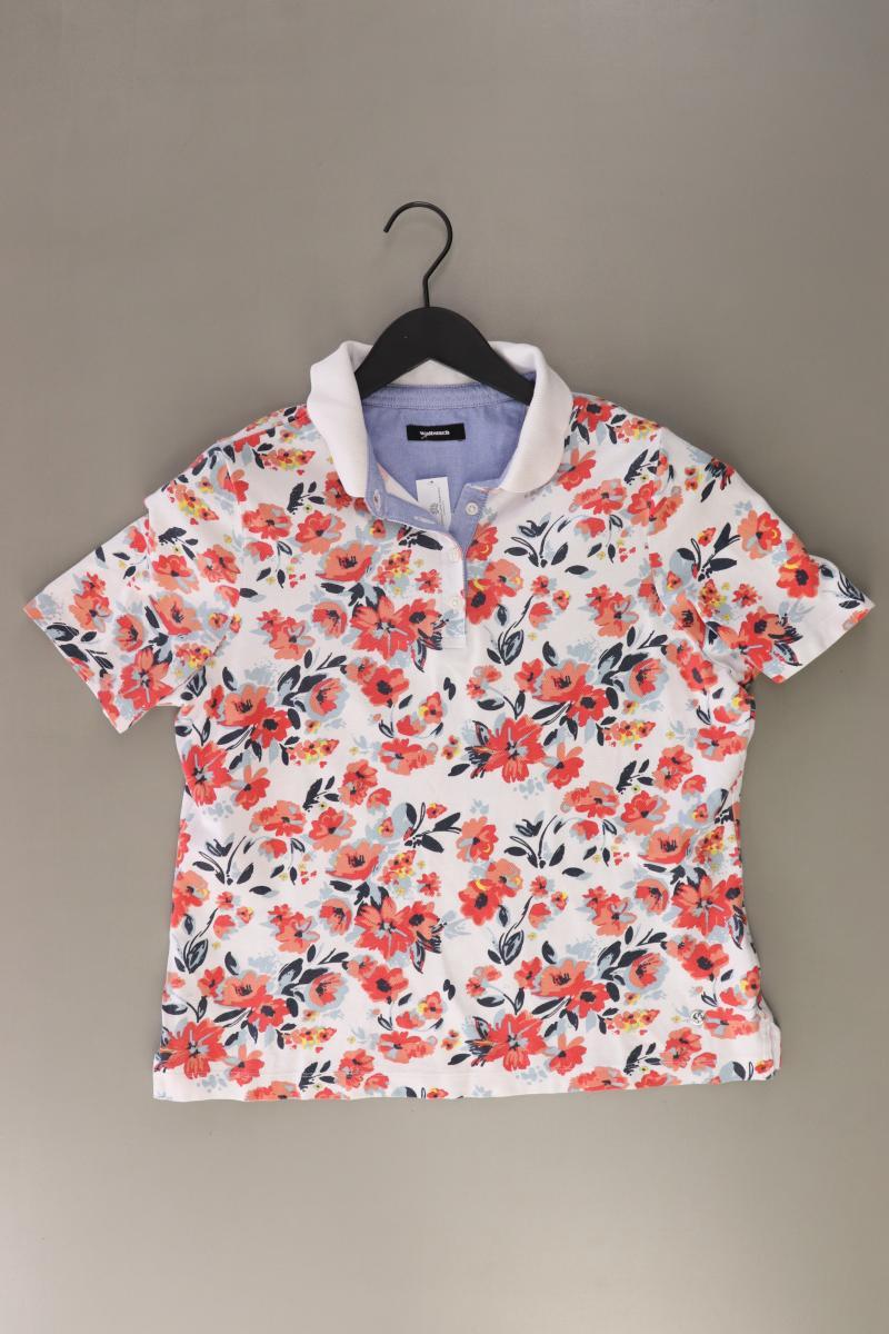 Walbusch Poloshirt Gr. 42 mit Blumenmuster Kurzarm mehrfarbig aus Baumwolle