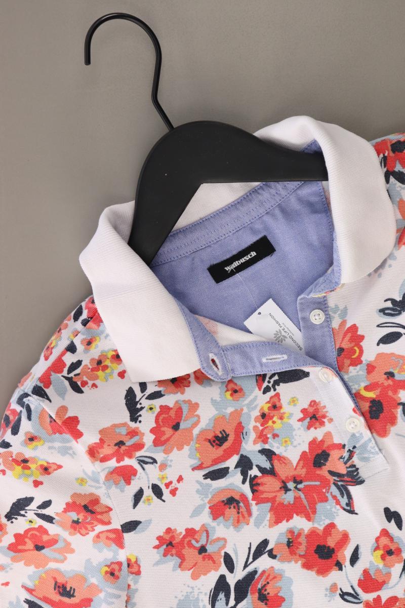 Walbusch Poloshirt Gr. 42 mit Blumenmuster Kurzarm mehrfarbig aus Baumwolle