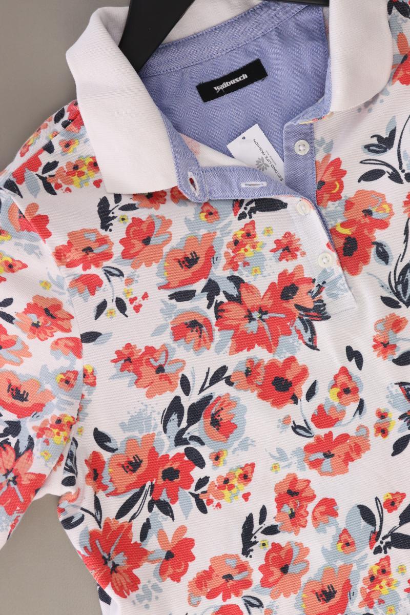 Walbusch Poloshirt Gr. 42 mit Blumenmuster Kurzarm mehrfarbig aus Baumwolle