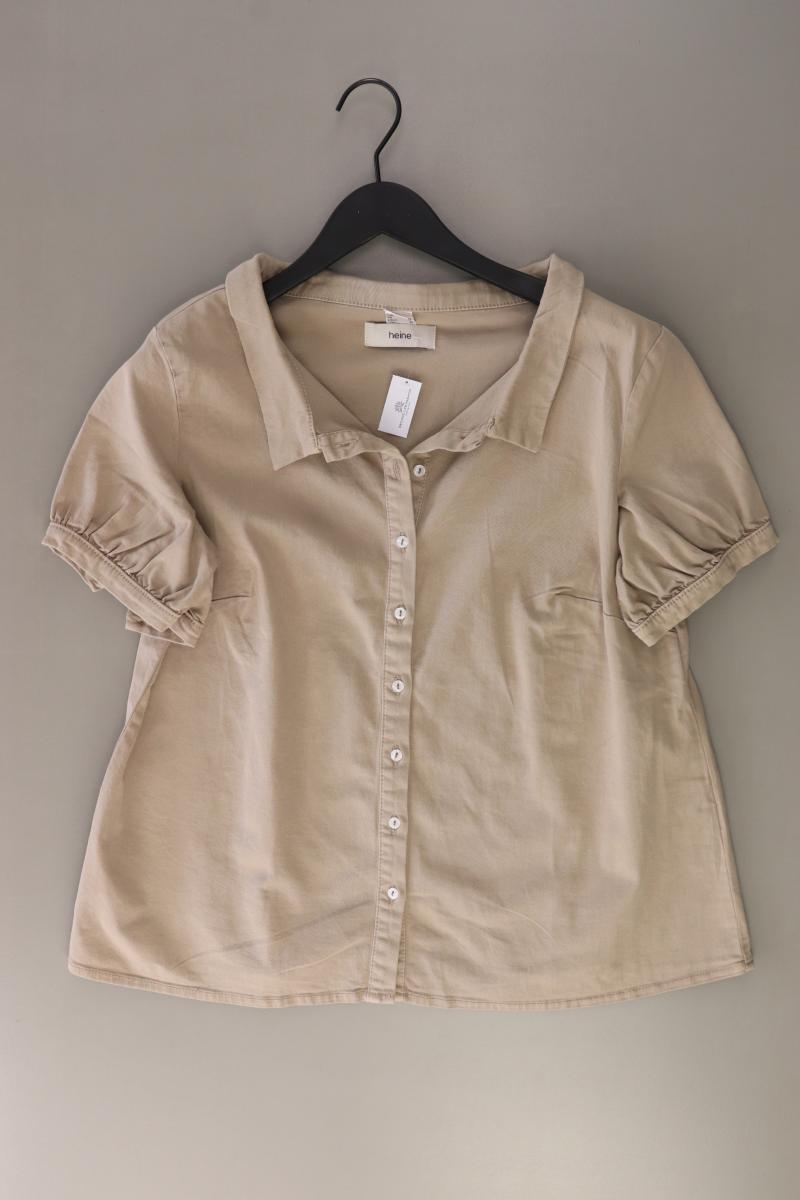 Heine Kurzarmbluse Gr. 42 creme aus Baumwolle