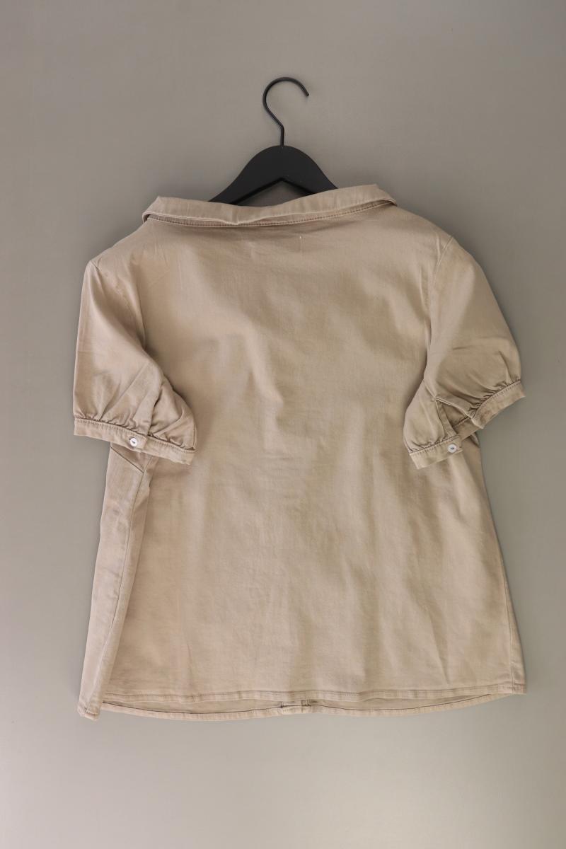 Heine Kurzarmbluse Gr. 42 creme aus Baumwolle
