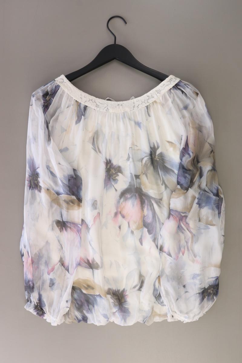Cartoon Bluse mit Seide Gr. 42 mit Blumenmuster Langarm mehrfarbig aus Viskose