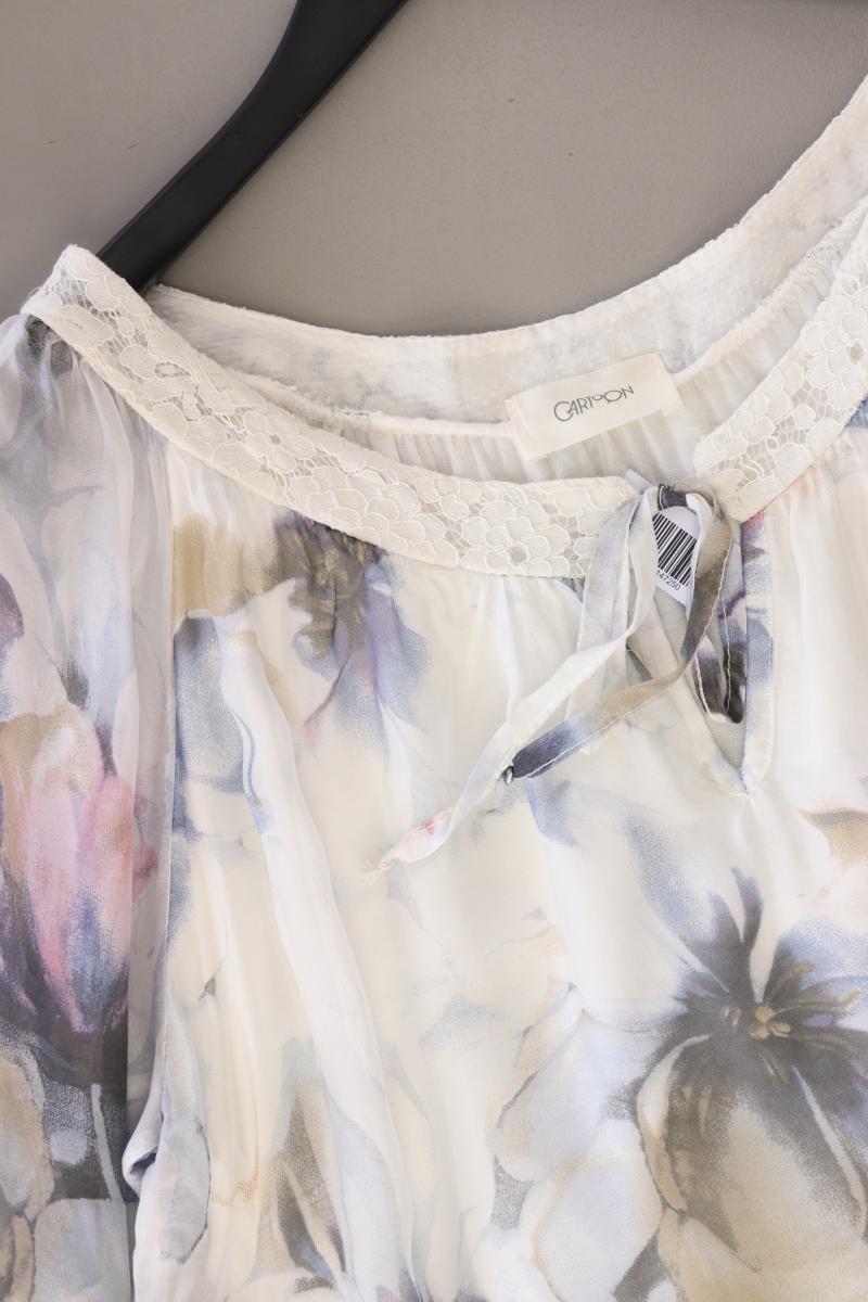 Cartoon Bluse mit Seide Gr. 42 mit Blumenmuster Langarm mehrfarbig aus Viskose