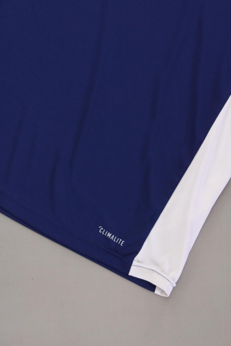 Adidas Sportshirt für Herren Gr. XL Kurzarm blau aus Polyester