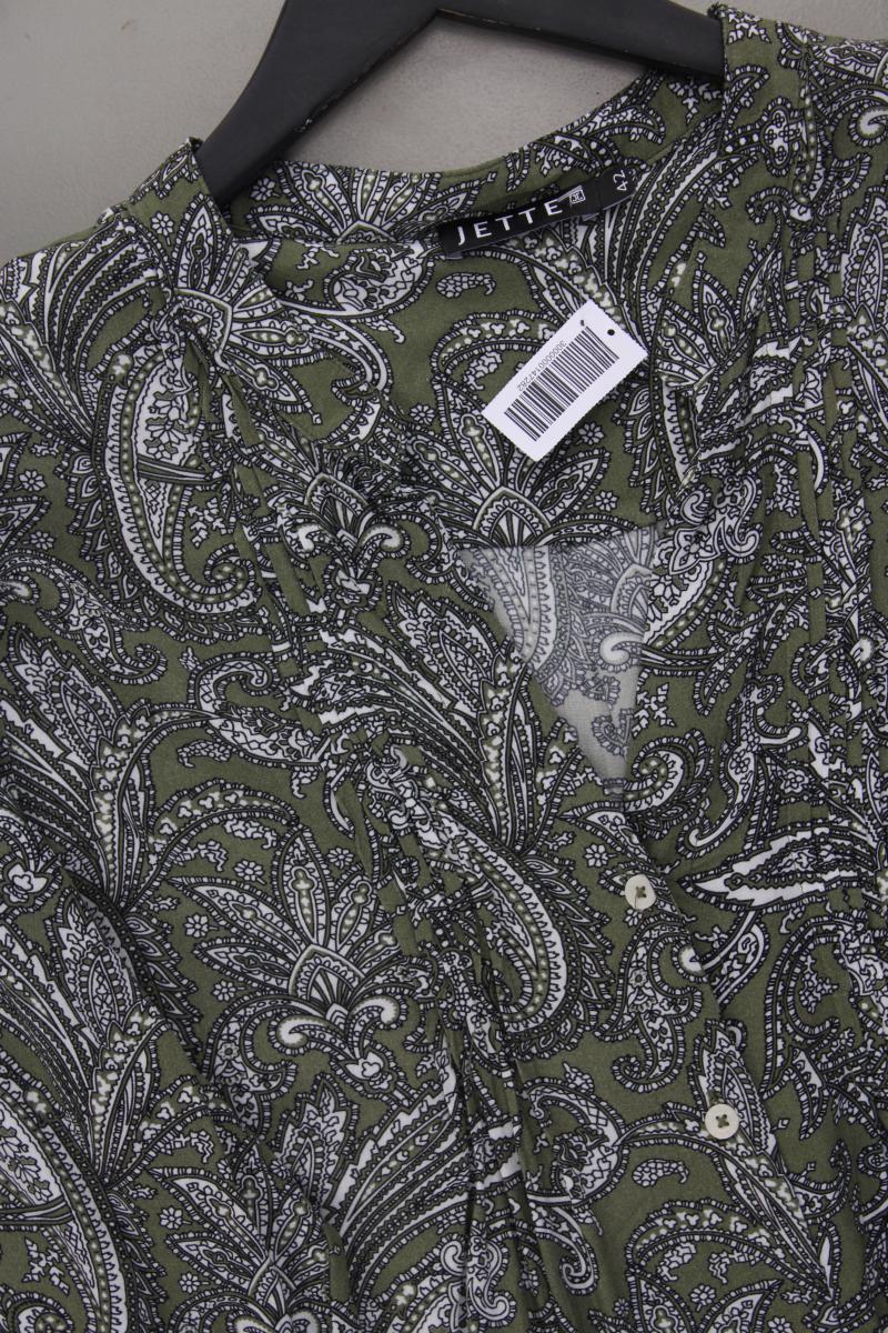 Jette Classic Bluse Gr. 42 mit Paisleymuster 3/4 Ärmel olivgrün aus Viskose