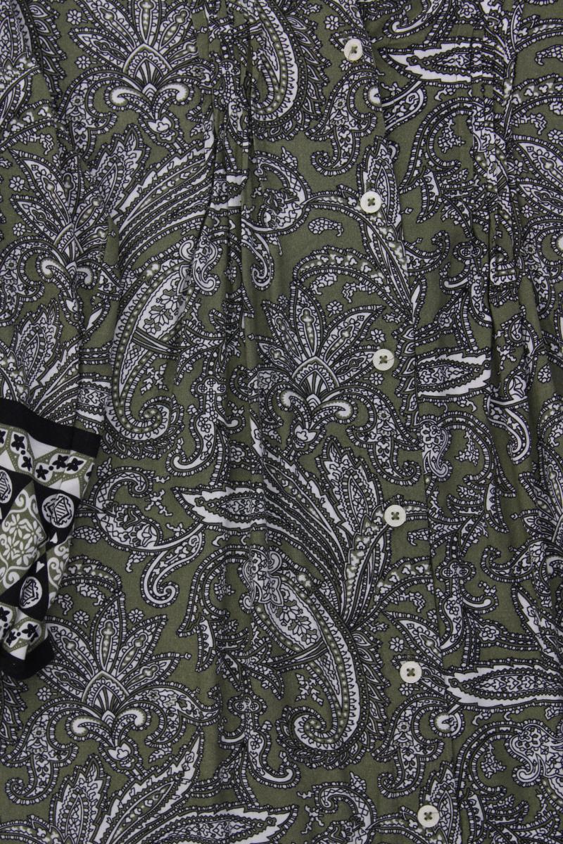 Jette Classic Bluse Gr. 42 mit Paisleymuster 3/4 Ärmel olivgrün aus Viskose