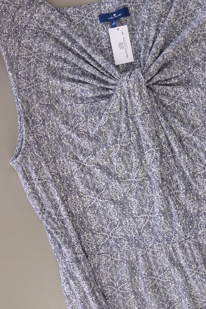 Tom Tailor Jerseykleid Gr. 42 Ärmellos blau aus Baumwolle