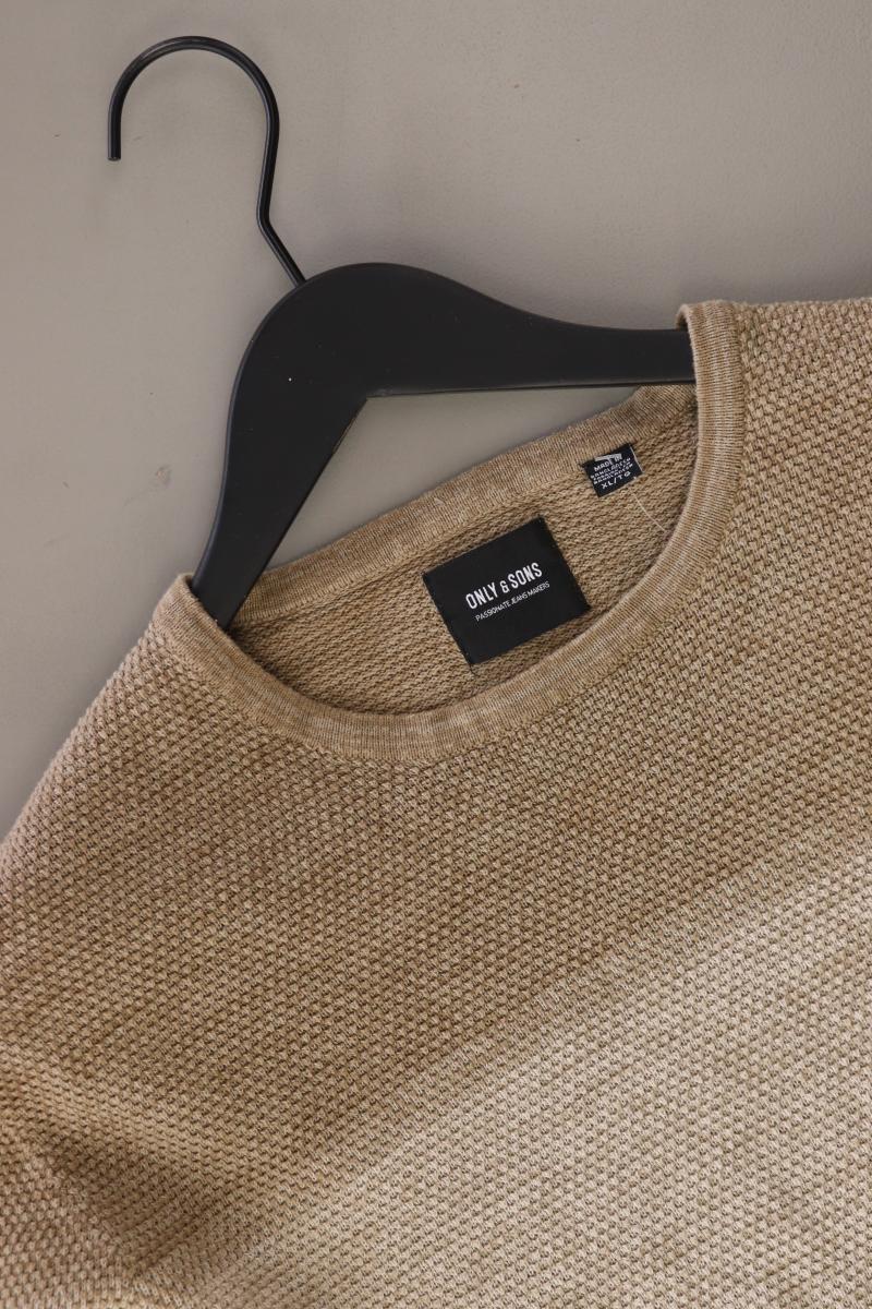 ONLY & SONS Feinstrickpullover für Herren Gr. XL braun aus Baumwolle