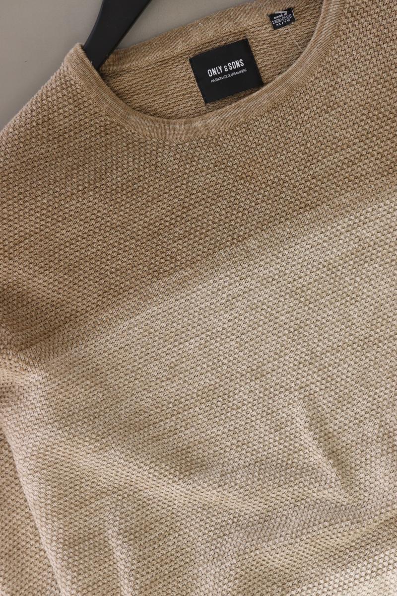 ONLY & SONS Feinstrickpullover für Herren Gr. XL braun aus Baumwolle