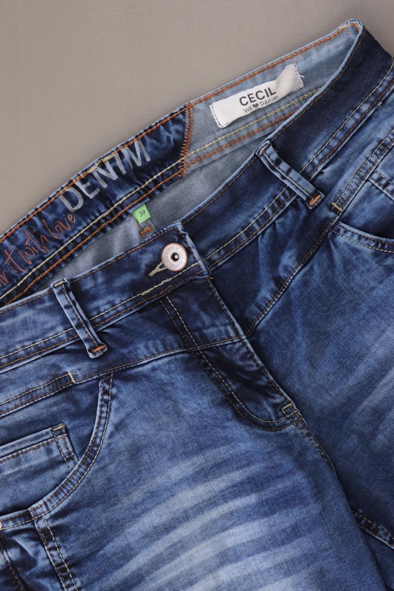 Cecil Straight Jeans Gr. W30 blau aus Baumwolle