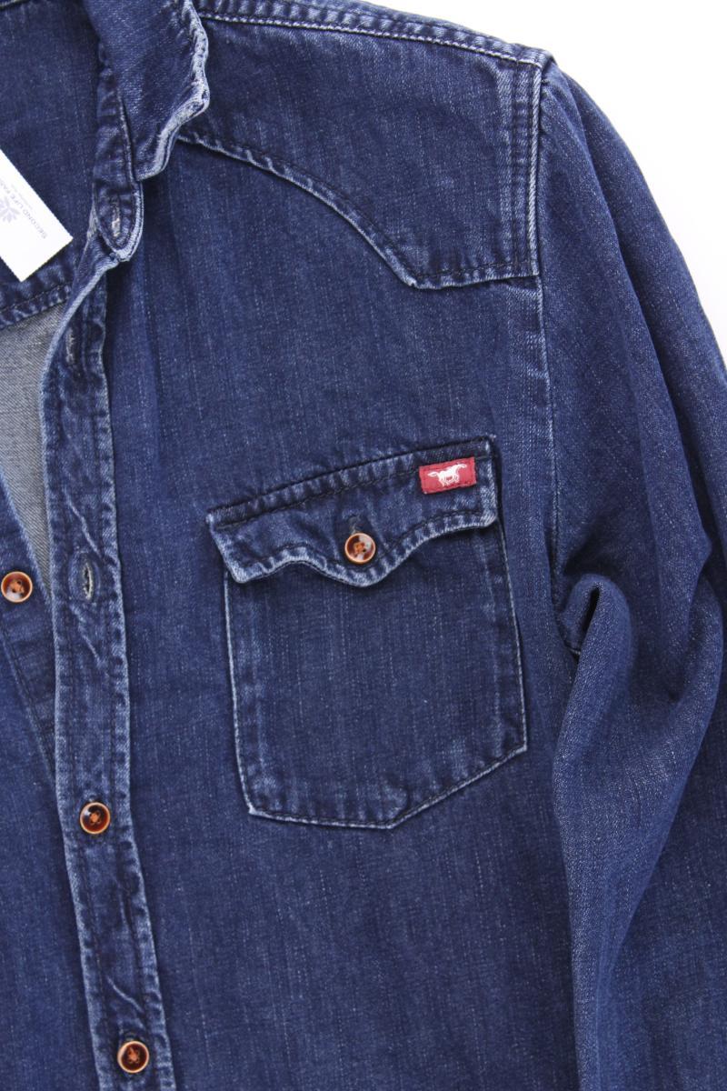 Mustang Jeanshemd für Herren Gr. M Langarm blau aus Baumwolle