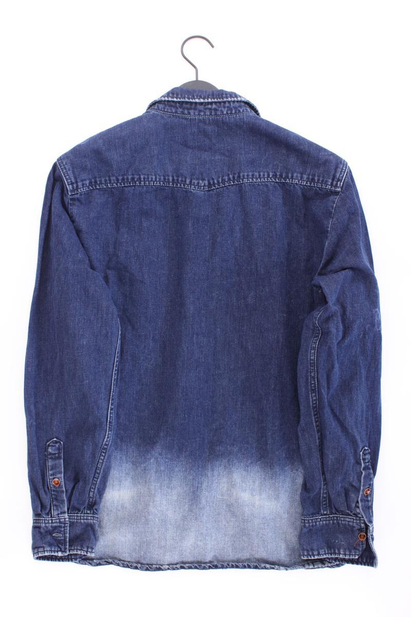 Mustang Jeanshemd für Herren Gr. M Langarm blau aus Baumwolle