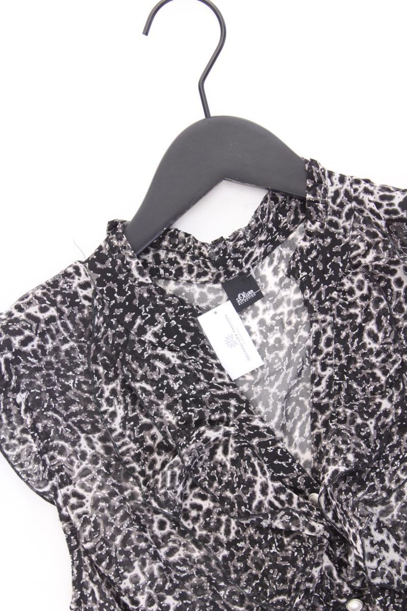 s.Oliver Selection Kurzarmbluse Gr. 36 mit Tierdruck grau