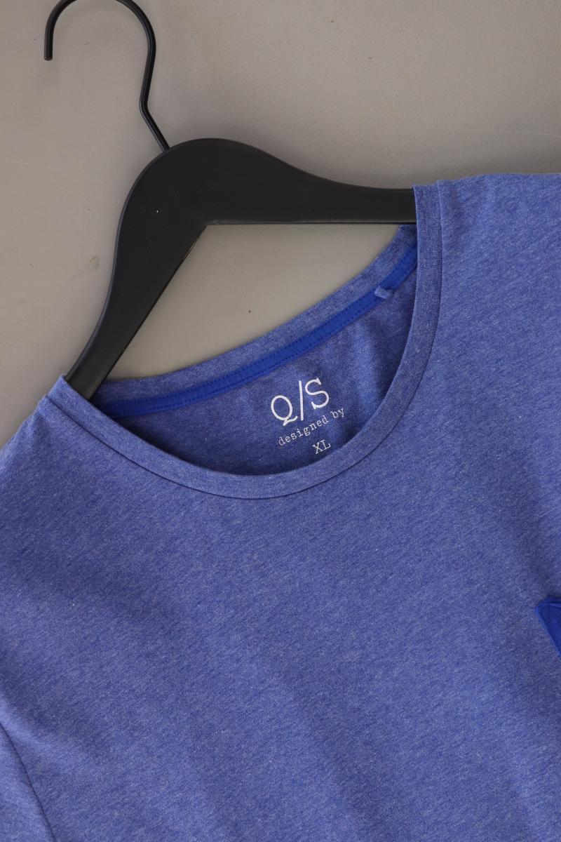 QS by s.Oliver T-Shirt für Herren Gr. XL Kurzarm blau aus Baumwolle