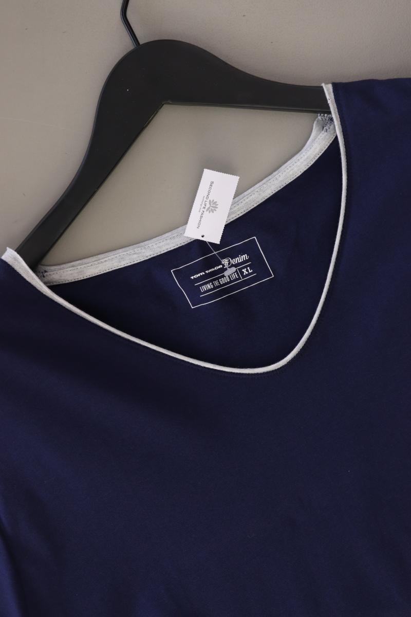 Tom Tailor (Denim) T-Shirt für Herren Gr. XL Kurzarm blau aus Baumwolle