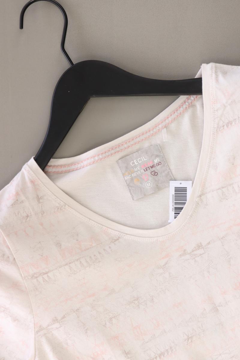 Cecil Printshirt Gr. M Kurzarm creme aus Baumwolle