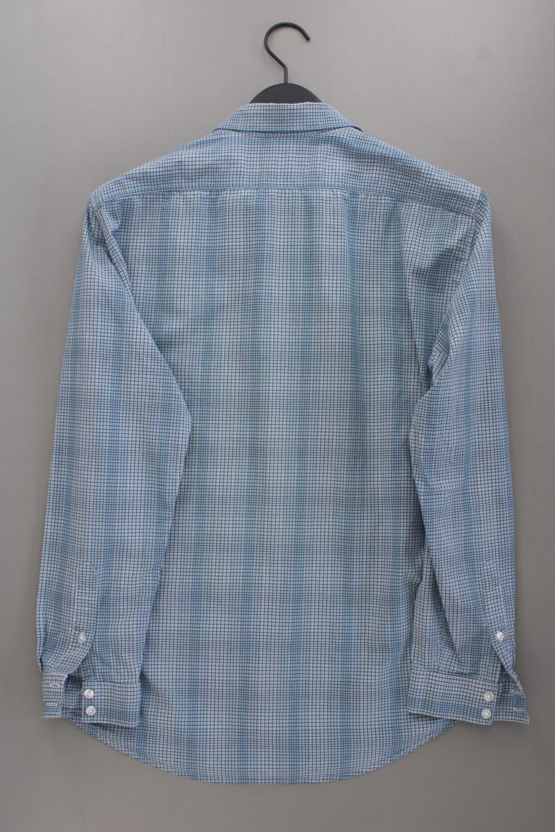 Mexx Langarmhemd für Herren Gr. L geometrisches Muster blau