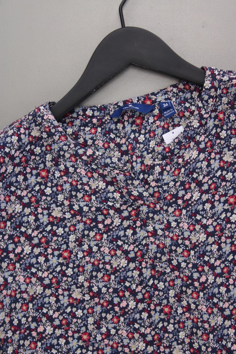 Tom Tailor Kurzarmbluse Gr. 36 mit Blumenmuster mehrfarbig
