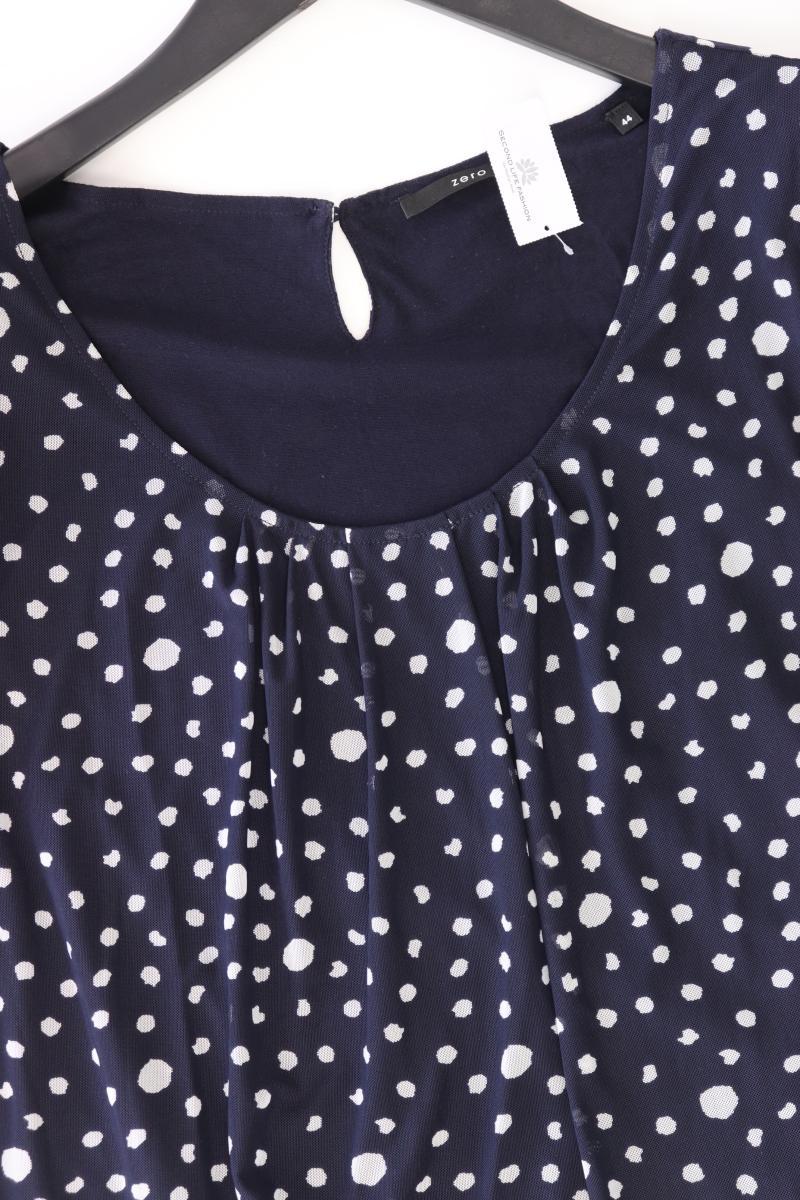 Zero Chiffonbluse Gr. 44 gepunktet Ärmellos blau aus Polyester
