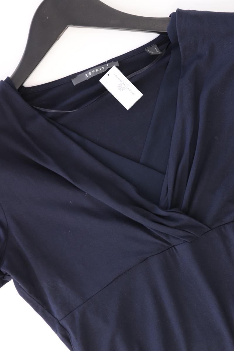 Esprit Shirt mit V-Ausschnitt Gr. S Kurzarm blau aus Viskose