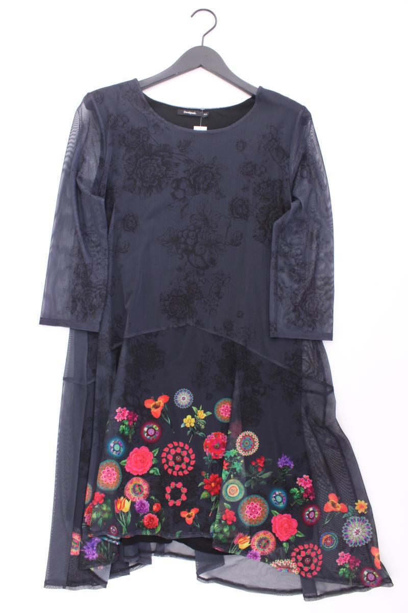 Desigual Chiffonkleid Gr. XXL mit Blumenmuster 3/4 Ärmel grau aus Polyester