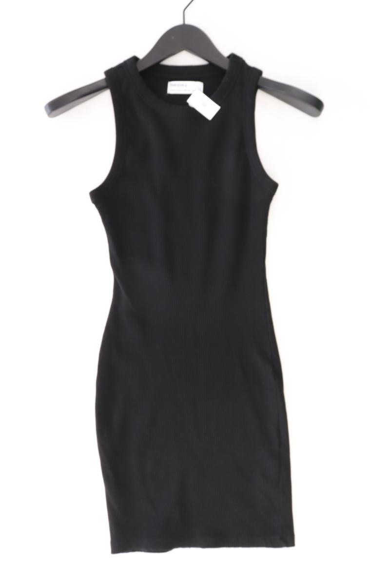 Bershka Schlauchkleid Gr. XS Ärmellos schwarz aus Baumwolle