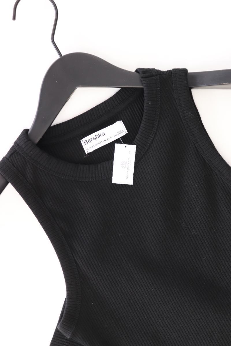 Bershka Schlauchkleid Gr. XS Ärmellos schwarz aus Baumwolle